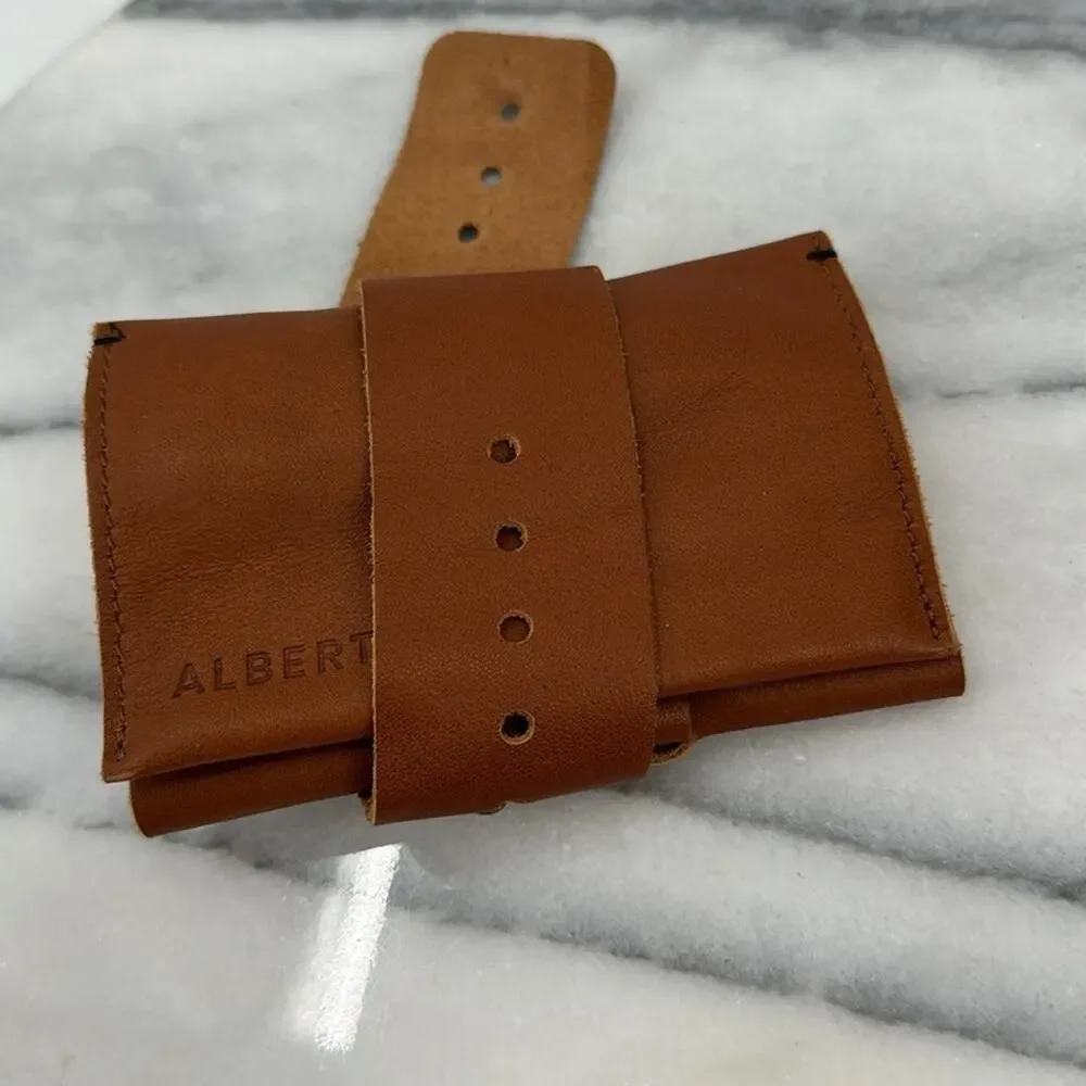 Albert roll up soft brown leather wallet